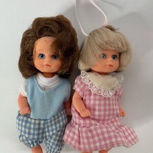 Charming Doll Pair with Blue and Pink Outfits